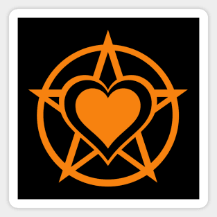 Orange Pagan Heart Cheeky Witch® Magnet